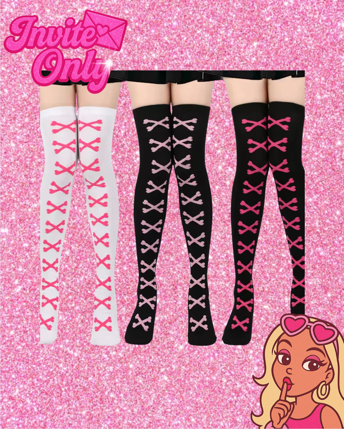 LACED UP KNEE HIGH SOCKS