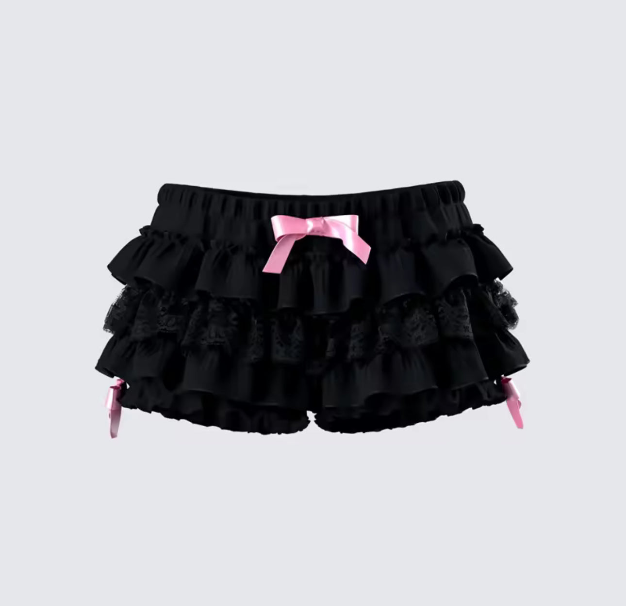 RUFFLE PINK BOW SHORTS