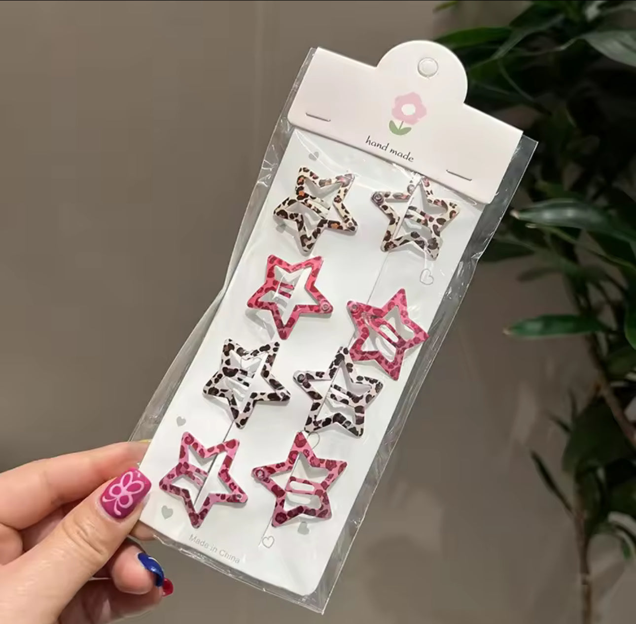 STAR ANIMAL PRINT HAIR CLIPS