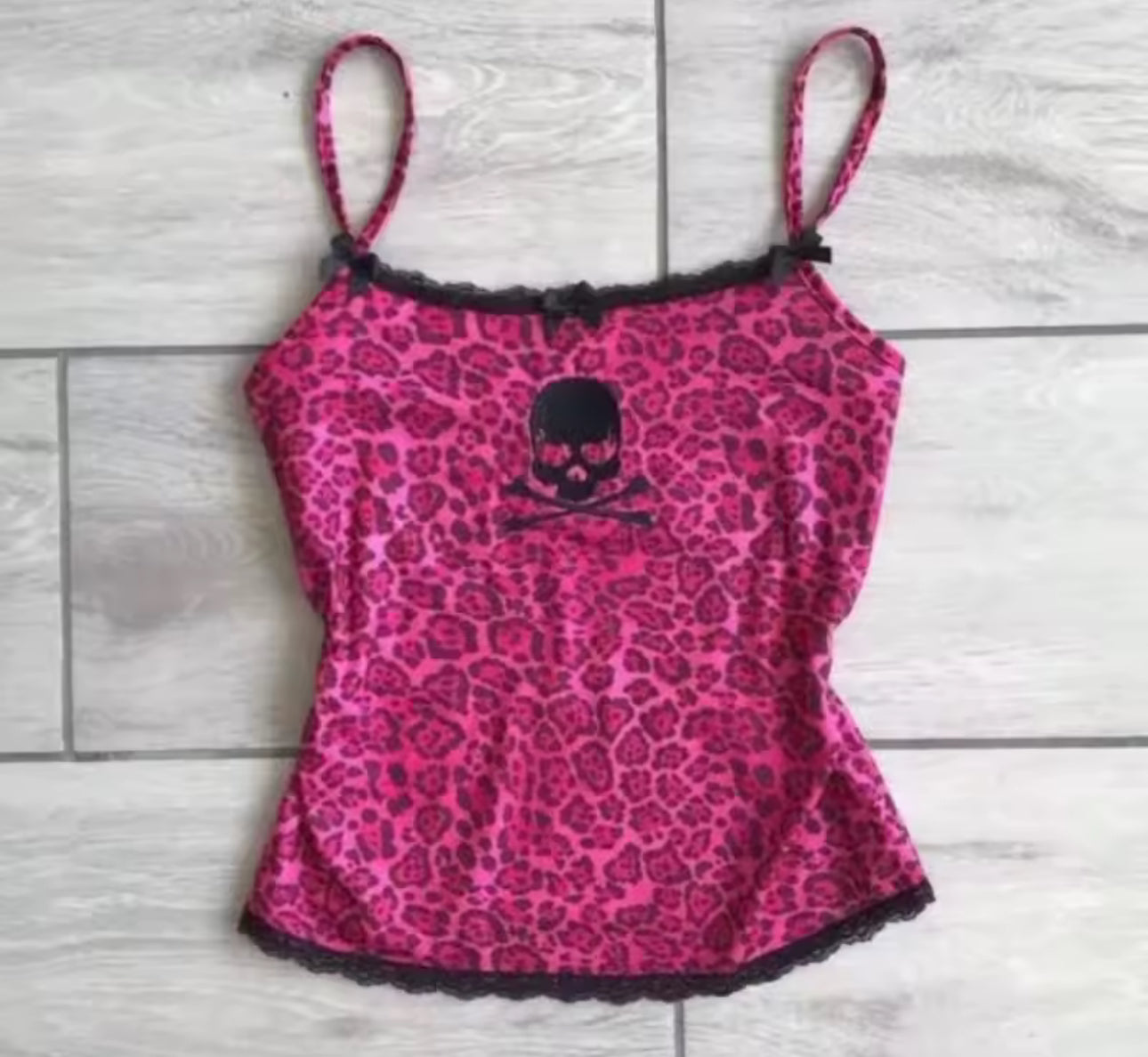 PINK SKULL VEST TOP