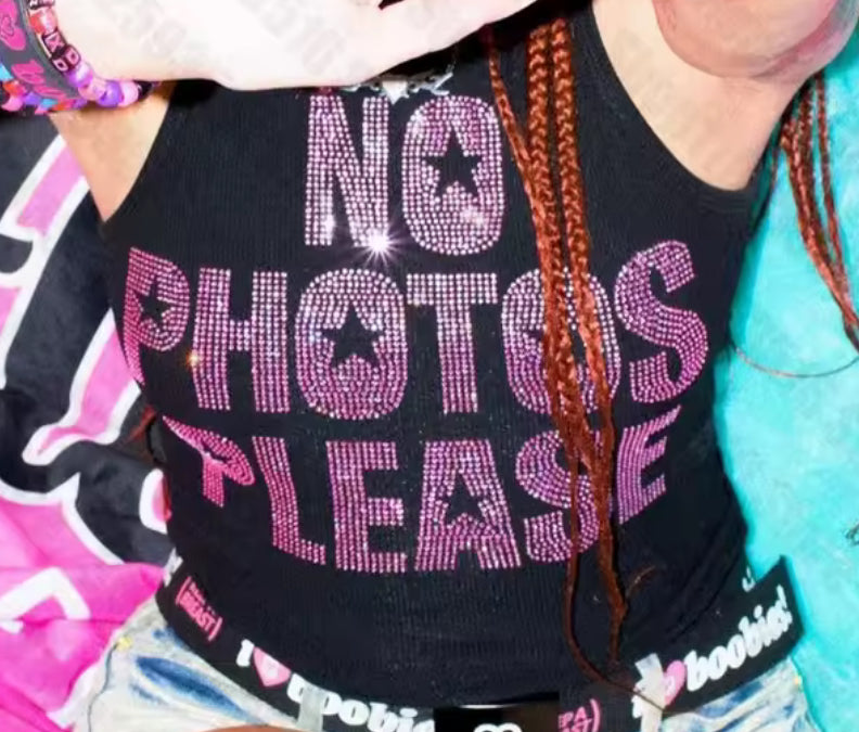 NO PHOTOS RHINESTONE TOP