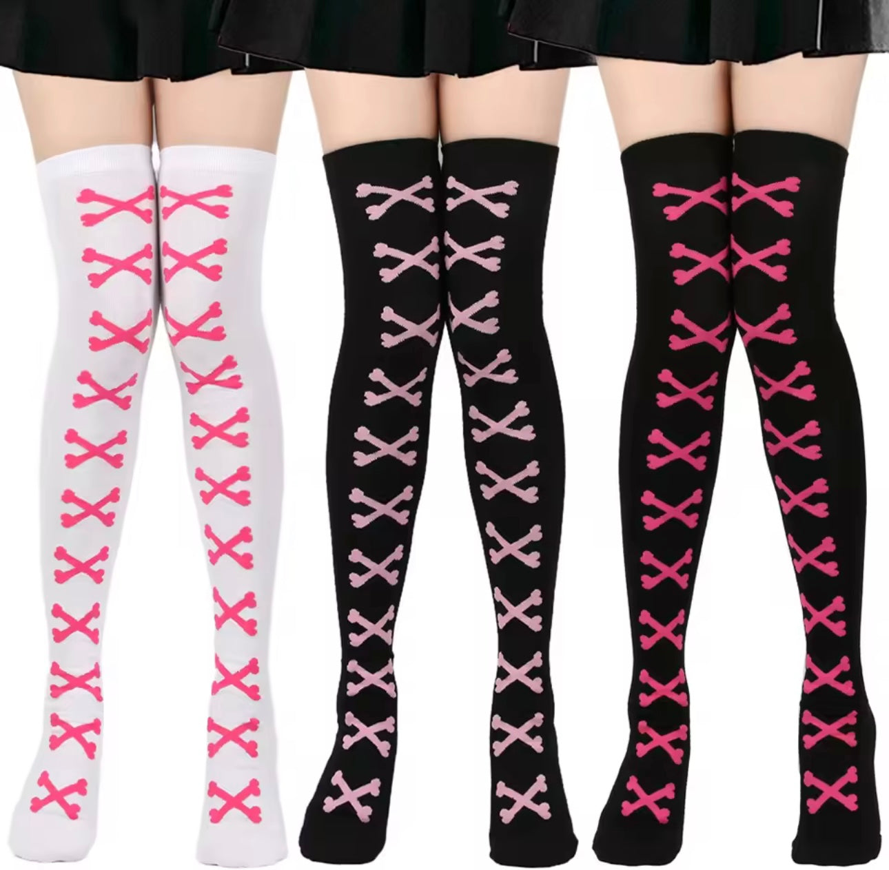 LACED UP KNEE HIGH SOCKS