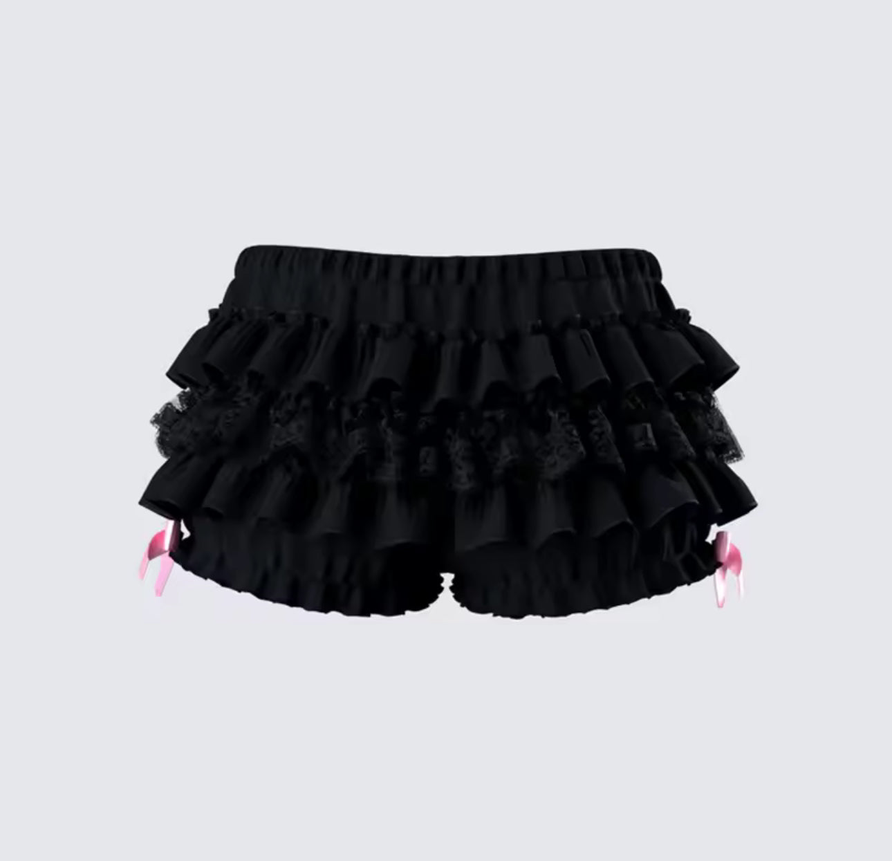 RUFFLE PINK BOW SHORTS