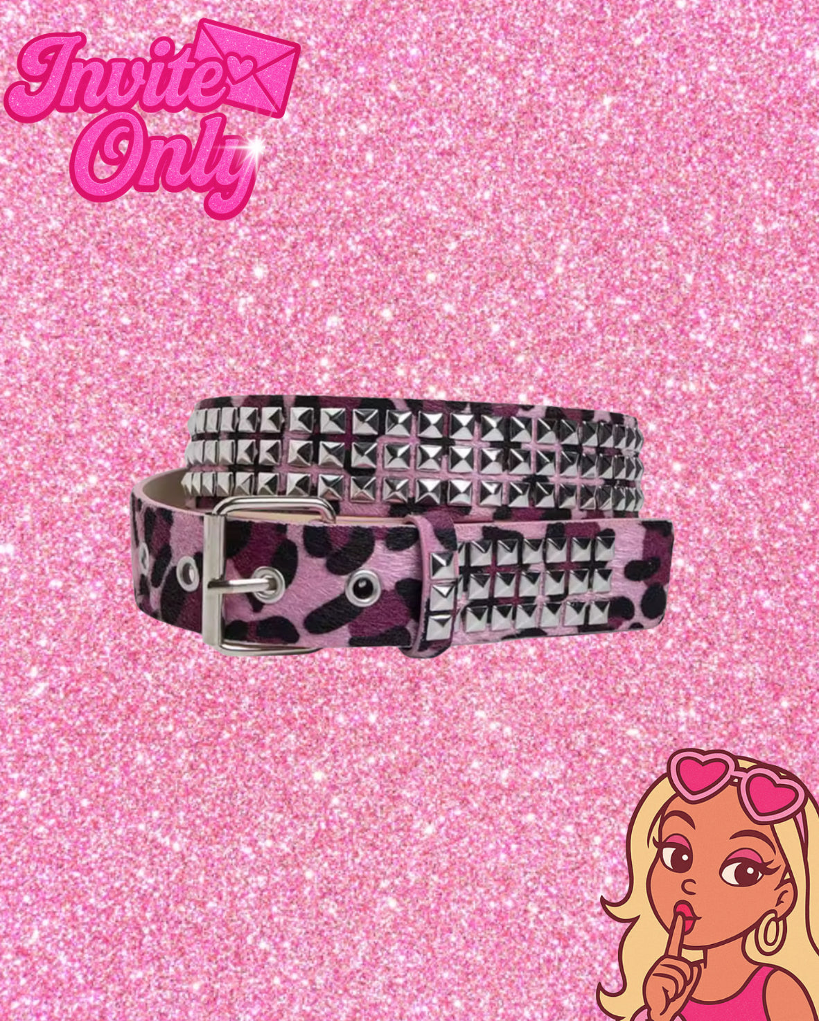 PINK ANIMAL PRINT BELT