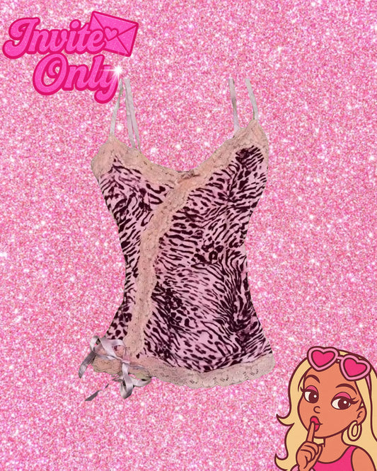 ANIMAL PRINT LACE TOP