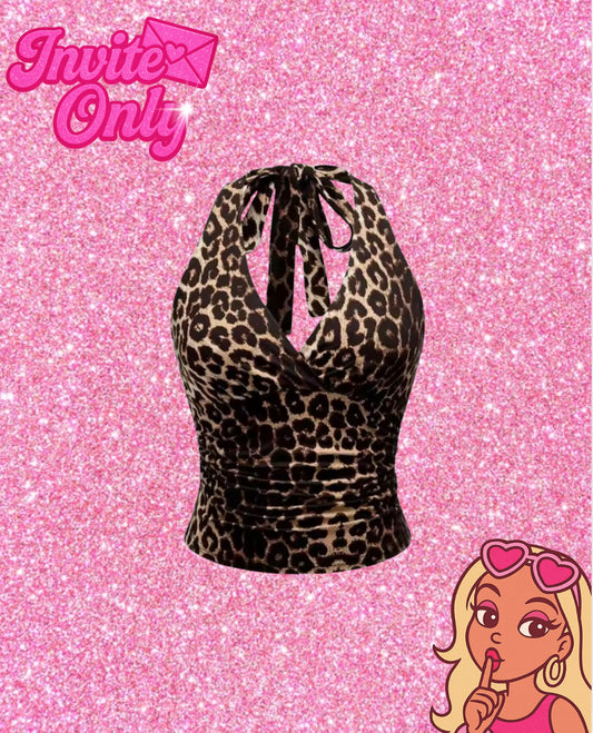 HALTER CHEETAH TOP