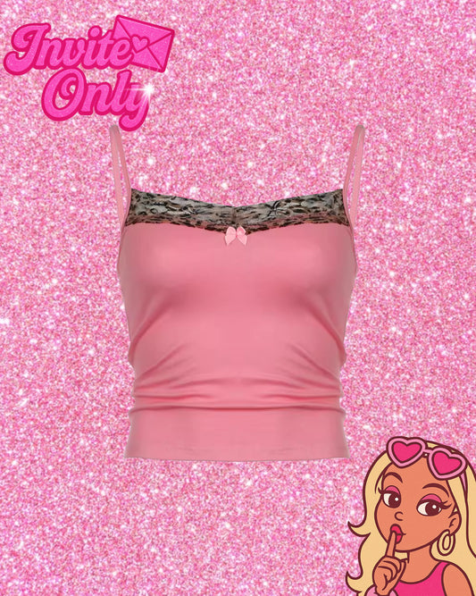 PINK ANIMAL PRINT VEST TOP