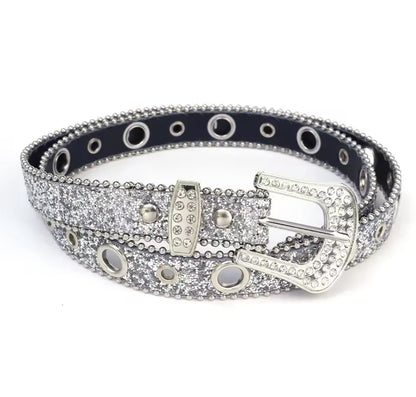 SILVER RHINESTONE BELT