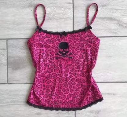 PINK SKULL VEST TOP