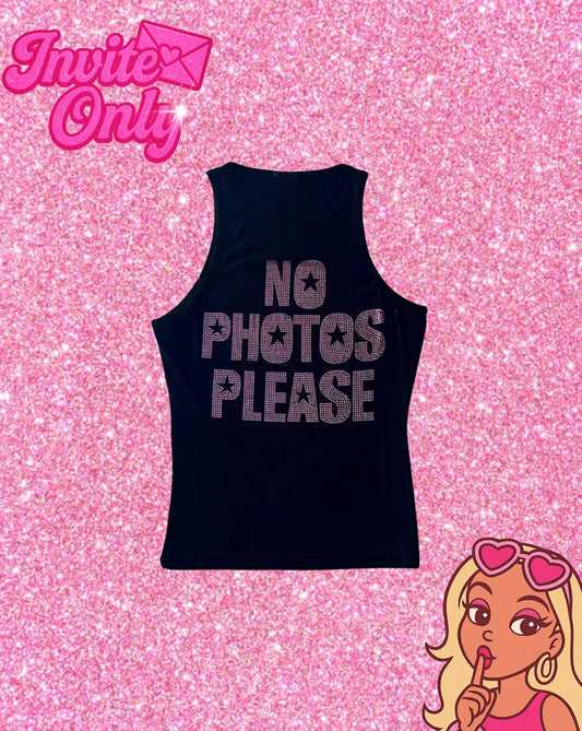 NO PHOTOS RHINESTONE TOP