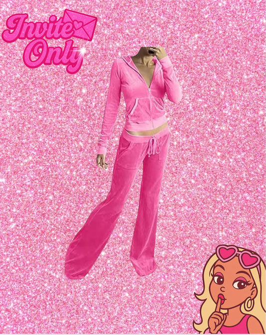 PINK VELOUR TRACKSUIT