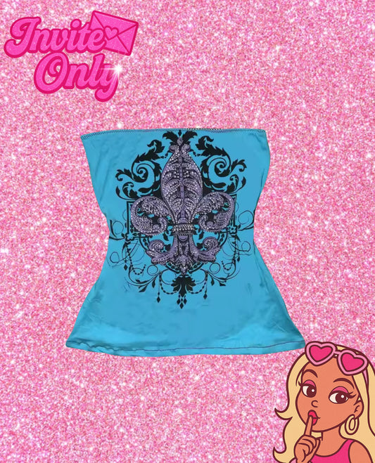 BLUE DETAILED TOP