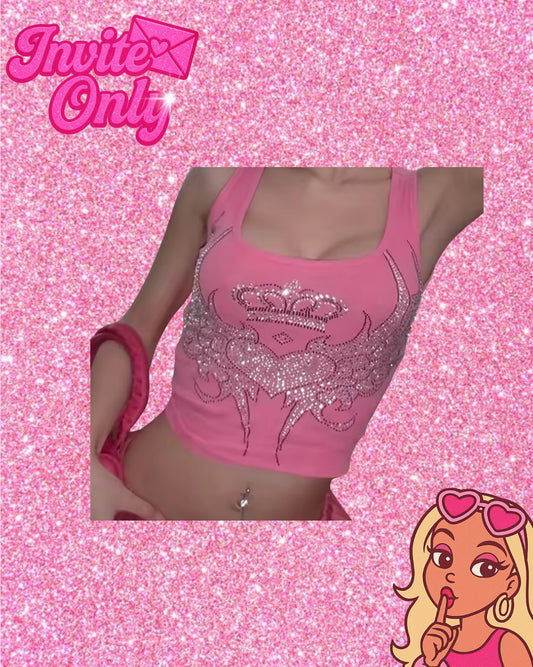 WINGED RHINESTONE TOP