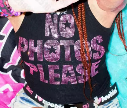 NO PHOTOS RHINESTONE TOP