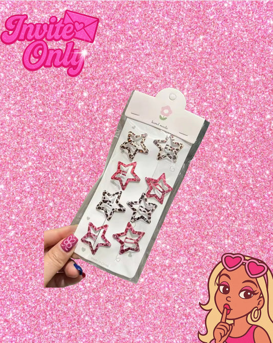 STAR ANIMAL PRINT HAIR CLIPS