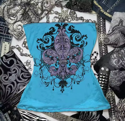 BLUE DETAILED TOP