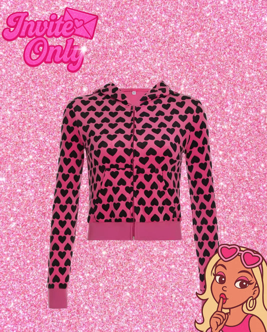 VELOUR PINK HEART JACKET